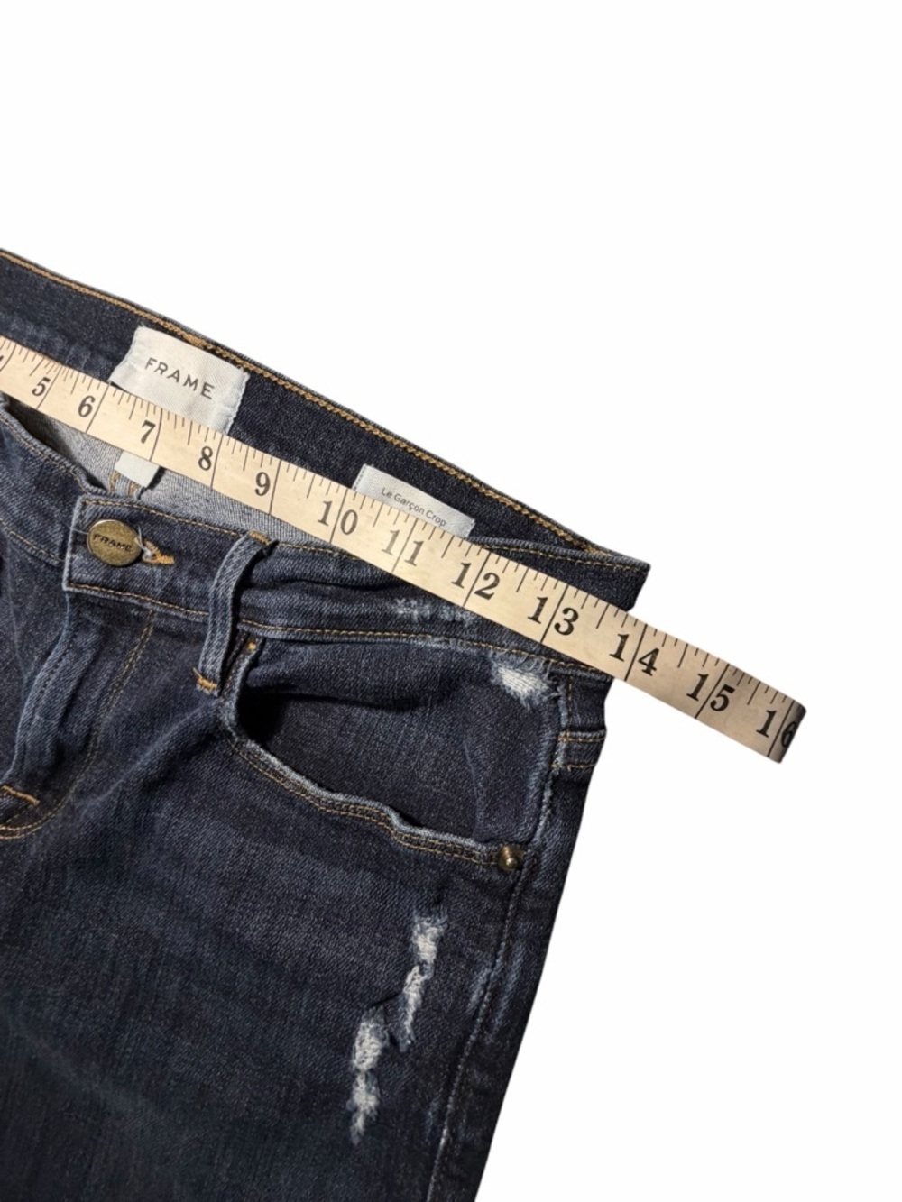 Frame Denim Le Cargon Crop Straight Jeans in Dark Wash Sz 25 - Picture 12 of 12